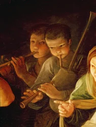 Adoración de los pastores (detalle)